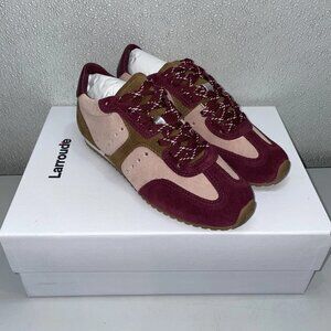 Larroude Women’s Stella Sneakers – Russet & Wine Suede